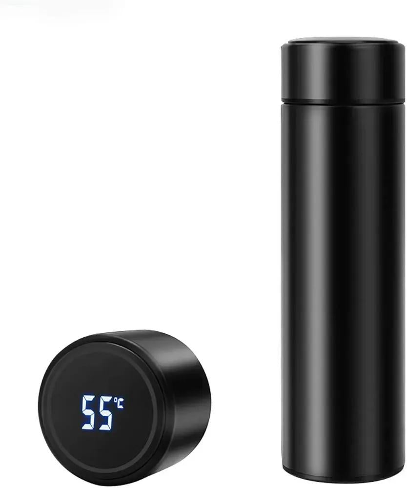 Digital Temperature Water Bottle - Stainless Steel Gym Smart Bottle 500ml